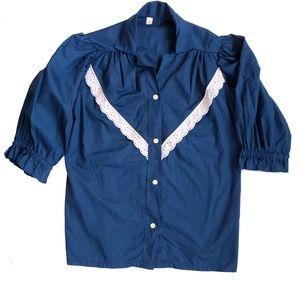 VINTAGE ROCKABILLY BLUES BLOUSE